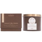شمعة معطرة بريميوم برائحة ليمونشيلو في قالب زجاجي فاخر من ايكوس، فاتيل قطني بخيوط ورقية ذاتي التقليم