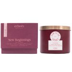 شمعة معطرة بريميوم برائحة روح العام الجديد في قالب زجاجي فاخر من ايكوس، فاتيل قطني بخيوط ورقية ذاتي التقليم