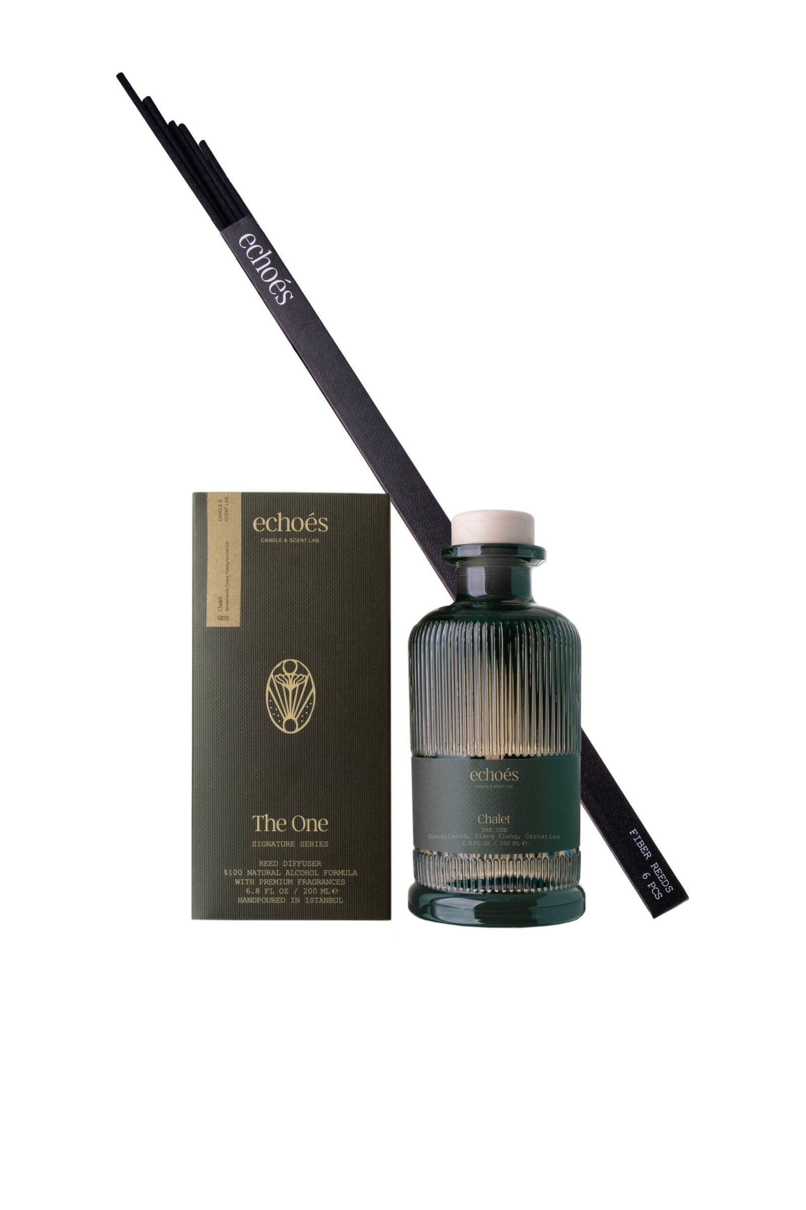 chaletdiff3 Echoes Chalet Premium Reed Diffuser with Sticks - 200ml - Image 1